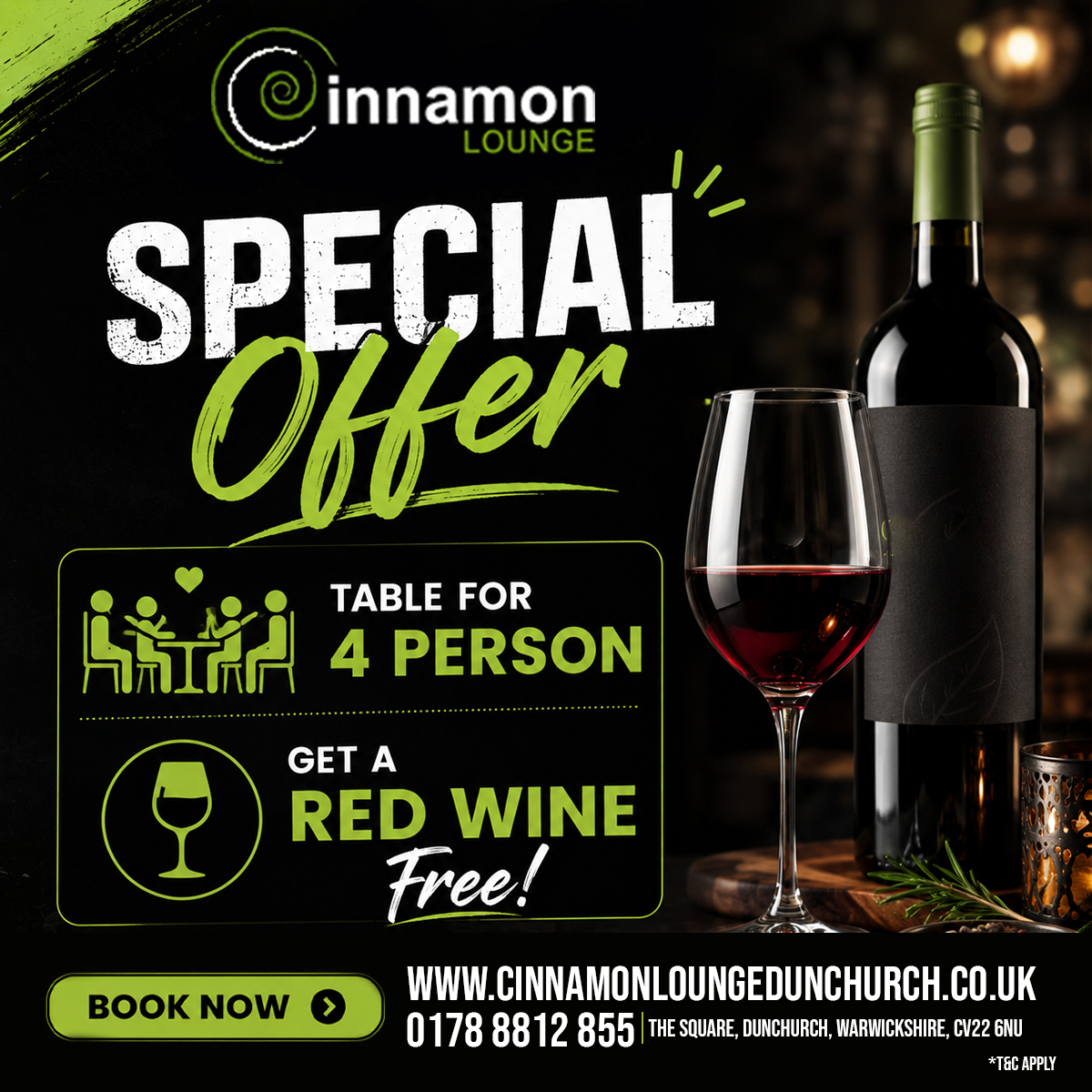 Cinnamon lounge Dunchurch